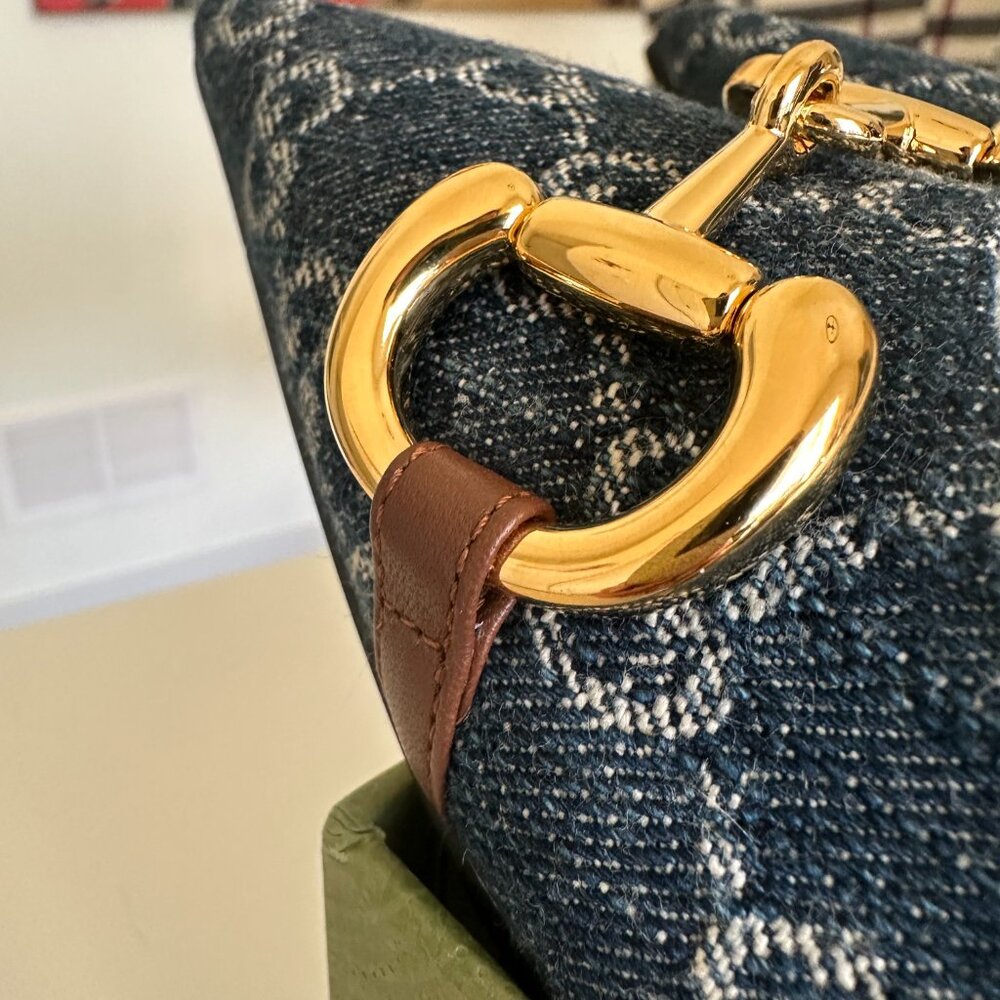 New Denim Monogramed Gucci Flats - Picture 7 of 16